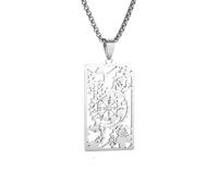 ZIAFRPN Collier Hommes, Retro Tarot Waite Major Arcana Steel Tag Collier adapté à la Mode Masculine Tendance Bijoux Cadeau