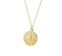 ZIAFRPN Collier Hommes, Simple Rond Glamour Prière Croyance Médaille Pendentif Collier Bijoux Cadeau pour Femmes