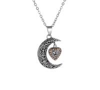 ZIAFRPN Collier Irlandais Celtique Noeud Lune Amour Pendentif Collier Adapté aux Femmes Mode Romantique Fête Anniversaire Bijoux Cadeau Mode