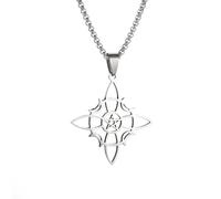 ZIAFRPN Collier Noeud Celtique Pentagramme Collier Lune Sorcellerie Noeud de sorcière Pendentif pour Hommes Femmes Irlandais Bonne Chance amulette Bijoux Mode