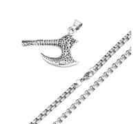 ZIAFRPN Collier Nouveau Battle Axe Pendentif Collier pour Hommes Femmes Nordique amulette Hache Collier Hip Hop Jewelry Mode