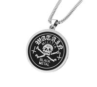 ZIAFRPN Collier Nouveau Style Classique Simple Rond Pendentif Collier Homme Crâne Pendentif Collier Cadeau de Vacances Mode