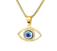 ZIAFRPN Collier Nouvelle Mode Ovale Oeil de Dieu Pendentif Collier Breloque Collier Femmes Incrusté Accessoires Cadeau De Fête Bijoux Mode