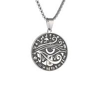 ZIAFRPN Collier Oeil d’Horus médaille Pendentif Collier pour Hommes Femmes Égypte Ancienne amulette Bijoux Cadeau Mode