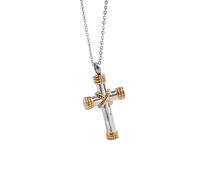 ZIAFRPN Collier Pendentif Croix chrétienne pour Hommes personnalisé Vintage Religieuse amulette Bijoux mémorial Proches Accessoire félicitations Cadeaux