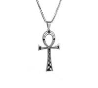 ZIAFRPN Collier Pendentif Croix égyptienne pour Hommes et Femmes Talisman de Vie amulette Pharaon Patron Saint Bijoux