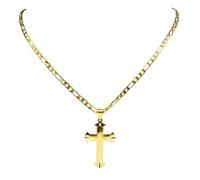 ZIAFRPN Collier Pendentif Croix pour Femmes Hommes Acier Inoxydable Couleur Or Punk Religion Chaîne de Luxe Collier juif 8228-QKC
