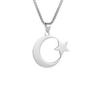 ZIAFRPN Collier Pendentif étoile et Lune juive Convient aux Hommes et aux Femmes Mode Foi Tendance Bijoux Cadeaux félicitations Cadeaux