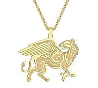 ZIAFRPN Collier Pendentif Griffon Anglo-Saxon pour Femmes Hommes breloque mythologique chaîne Couples Bijoux Cadeau