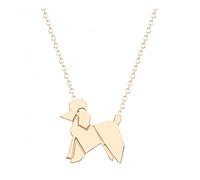 ZIAFRPN Collier Pendentif Origami Beau Ballon Caniche Chien Collier Or Couleur Or Bijoux d’été Chien Amour Animaux Cadeaux