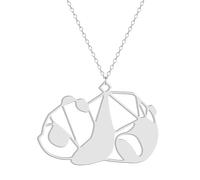 ZIAFRPN Collier Pendentif Panda Origami Creux Femmes Filles Animal Charme Cou chaîne Panda Amoureux Memorial Bijoux Collier