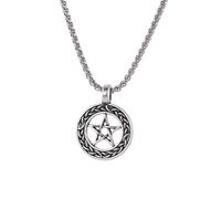 ZIAFRPN Collier Pendentif Pentagramme Vintage pour Hommes juif étoile à Cinq Branches amulette Bijoux Cadeau
