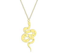 ZIAFRPN Collier Pendentif Serpent étoile de Lune Creuse pour Les Femmes Fille Laser Cut Animal Charm Cou chaîne déclaration