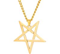 ZIAFRPN Collier Pentacle inversé Pentagramme Gothique Pendentif amulette Occulte Sorcellerie Bijoux sataniques
