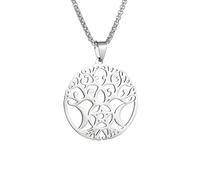 ZIAFRPN Collier Pentagramme Kabbale Arbre de Vie Collier Pendentif pour Hommes Femmes Mode Lucky Amulette Bijoux Mode