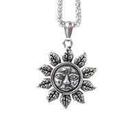 ZIAFRPN collier pour hommes, 2025 Hip-Hop argent tournesol visage pendentif collier pour hommes et femmes Creative Punk Sweater Chain Banquet Party Gift, cadeau personnalisé