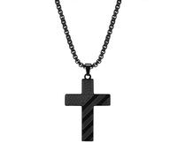 ZIAFRPN Collier pour Hommes Drapeau américain Croix Pendentif Collier pour Hommes, Pendentif texturé Drapeau américain Audacieux, Mode de Bijoux de Foi Noire