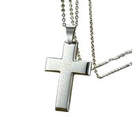 ZIAFRPN Collier pour Hommes Ian Crucifix Crucifixion Pendentif Crucifixion pour Hommes Collier de Croix du Seigneur à Tons Simples avec chaîne O Box Mode
