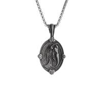 ZIAFRPN Collier Rétro Océan Sirène Médaille Pendentif Collier Adapté aux Hommes et aux Femmes Pendentif Personnalisé Nordique Bonne Chance Bijoux Mode