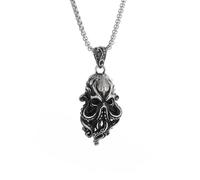 ZIAFRPN Collier Rétro Punk Deep Sea Cthulhu Mythe Sea Monster Octopus Médaille Pendentif Collier pour Hommes Hip Hop Mode Tendance Bijoux Cadeau Mode