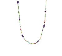ZIAFRPN Collier unisexe polyvalent Bohème coloré Collier Femmes Mode Naturelle Pierre Violet Verre Pierre Perles Chaîne Collier Été Imperméable Bijoux Mode