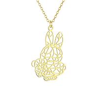 ZIAFRPN Colliers pour Hommes amitié Collier Lapin Et Pendentif Collier Origami Mignon Amoureux des Animaux Collier Filles Fête Cadeau D’Anniversaire