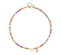 ZIAFRPN Colliers pour Hommes Collier de l’amitié 2024 Collier de Lettres initiales perlées colorées pour Les Filles Femmes Perles Faites à la Main Tour de Cou Collier bohème Bijoux Cadeau