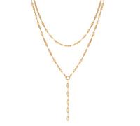 ZIAFRPN Colliers pour Hommes Collier de l’amitié Chaîne Double Frange Colliers Couleur Or Plaqué Ras de Cou Bijoux de Mode Long Neckalce pour Femmes Cadeaux