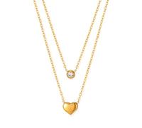 ZIAFRPN Colliers pour Hommes Collier de l’amitié Collier de Mode européenne et américaine pour Les Femmes Niche Design Amour Double Couche chaîne de clavicule