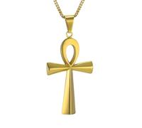 ZIAFRPN Colliers pour Hommes Collier de l’amitié Collier Pendentif Ankh Croix Égyptienne 19 « 22 » 24 » Collier de Couleur Or pour Femmes Bijoux Égypte