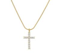 ZIAFRPN Colliers pour Hommes Collier de l’amitié Mode Chaîne de Couleur Or Long Collier pour Femmes/Hommes Mode Luxe Croix Cubique Pendentif Collier Cadeau Amour Accessoires