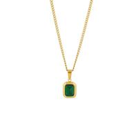 ZIAFRPN Colliers pour Hommes Collier de l’amitié Mode Rétro Carré Vert Zircon Pendentif Collier pour Femmes Collier Charme Filles Mariage Fiançailles Bijoux Cadeau