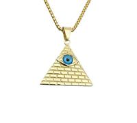 ZIAFRPN Colliers pour Hommes Collier de l’amitié Pyramide égyptienne Evil Eye of Providence Colliers Pendentifs Hommes Femmes Couleur Or Collier Doré Égypte Bijoux
