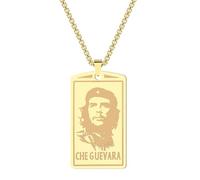 ZIAFRPN Colliers pour Hommes Collier de l’amitié Vintage Ernesto Che Guevara Collier Pendentif pour Hommes Femmes Portefeuille Portrait Insérer Carte Breloque Tour de Cou Chaîne Bijoux Cadeau