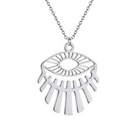 ZIAFRPN Creative Rays Evil’s Eye Colliers pour Femmes Unisexe en Acier Inoxydable Clavicule Tour de Cou Mode Mâle Amulettes Bijoux Cadeaux de fête