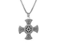 ZIAFRPN Croix Celtique Noeud Amour Motif Pendentif Collier pour Hommes et Femmes Irlandais Lucky Amulette Bijoux félicitations Cadeaux