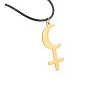 ZIAFRPN Croix de Lune Lilith Symbole pendentifs Collier Breloques ?? Symbole Astrologique Signe amulette Bijoux