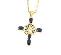 ZIAFRPN Croix Religieux Pendentif 5 Couleur Strass Femmes Zircon Collier Bijoux Accessoire Prier Cadeau Porter Quotidiennement