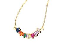 ZIAFRPN CZ Collier Femme Longue Chaîne Pendentif Pierre Naturelle Bijoux Collier Cadeau De Fête pour Femmes Filles