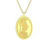 ZIAFRPN Déesse Grecque Antique Athéna Pendentif Collier pour Hommes Femmes Acier médaillon breloque Cou chaîne Bijoux Collier
