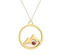 ZIAFRPN Délicat Graine de Moutarde en Acier Inoxydable Pendentif Collier pour Les Femmes Mode déplacer Montagnes clavicule Ras de Cou Bijoux Cadeaux