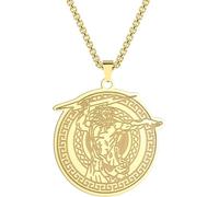 ZIAFRPN Dieu du Tonnerre Zeus Pendentif Collier pour Hommes garçons Punk Mythologie Grecque Ancienne breloque chaîne Hip Hop Bijoux