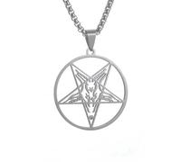 ZIAFRPN Église de Satan Bijoux Lucifer Buffy Rencontré Inversé Pentacle Sceau pour les hommes Porte-bonheur Pendentif Collier Bijoux félicitations cadeaux