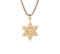 ZIAFRPN Étoile de David Pendentif étoile à Six Branches amulette Salomon Collier pour Hommes et Femmes Bijoux de Vacances Cadeaux