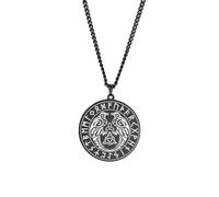 ZIAFRPN Européen et américain médaille Collier Rune Lettre Motif Collier Bijoux à la Mode
