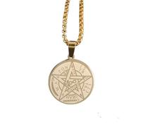 ZIAFRPN Européen et américain Populaire en Acier Salomon amulette Magique Pendentif Mode Sept Ange Collier félicitations Cadeaux
