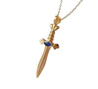 ZIAFRPN Exquis, à la Mode, Magnifique, Collier d’épée Bleue Micro incrusté, Classique, personnalisé, Cadeau de Charme de dîner