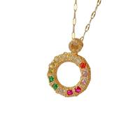 ZIAFRPN Exquis et à la Mode Micro incrusté coloré Magnifique Beignet Collier, Cadeau Polyvalent Classique de Fille de dîner