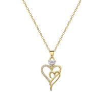 ZIAFRPN Exquis Micro Bijoux Double Amour Collier, Chaîne De Clavicule Polyvalente en Acier Inoxydable Creux Personnalisé À La Mode