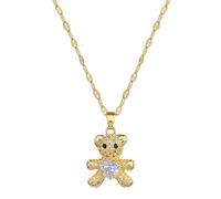 ZIAFRPN Exquis Micro-incrusté Tempérament Mignon Ours Collier Boucles d’Oreilles Ensemble en Acier Inoxydable Ornements Magnifiques Filles dîner Cadeau